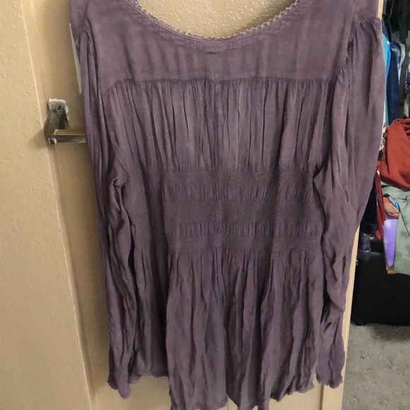 FREE PEOPLE L BABYDOLL BLUEBIRD FLOWY GAUZE TOP - Picture 4 of 5